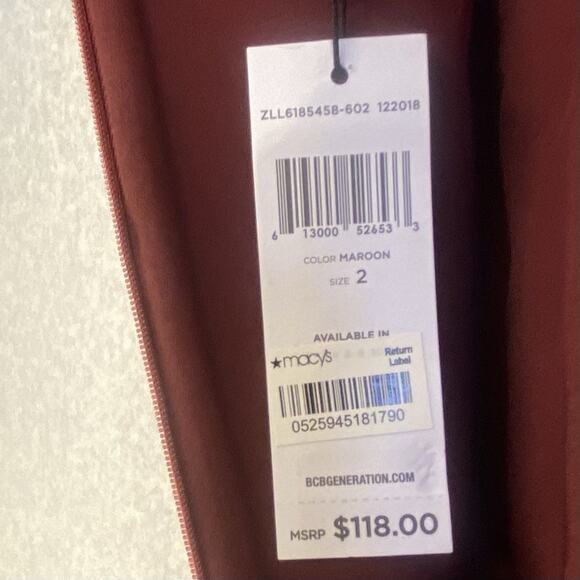 🍷 BCBGeneration Burgundy Pleather Mini Dress NWT - Picture 15 of 16